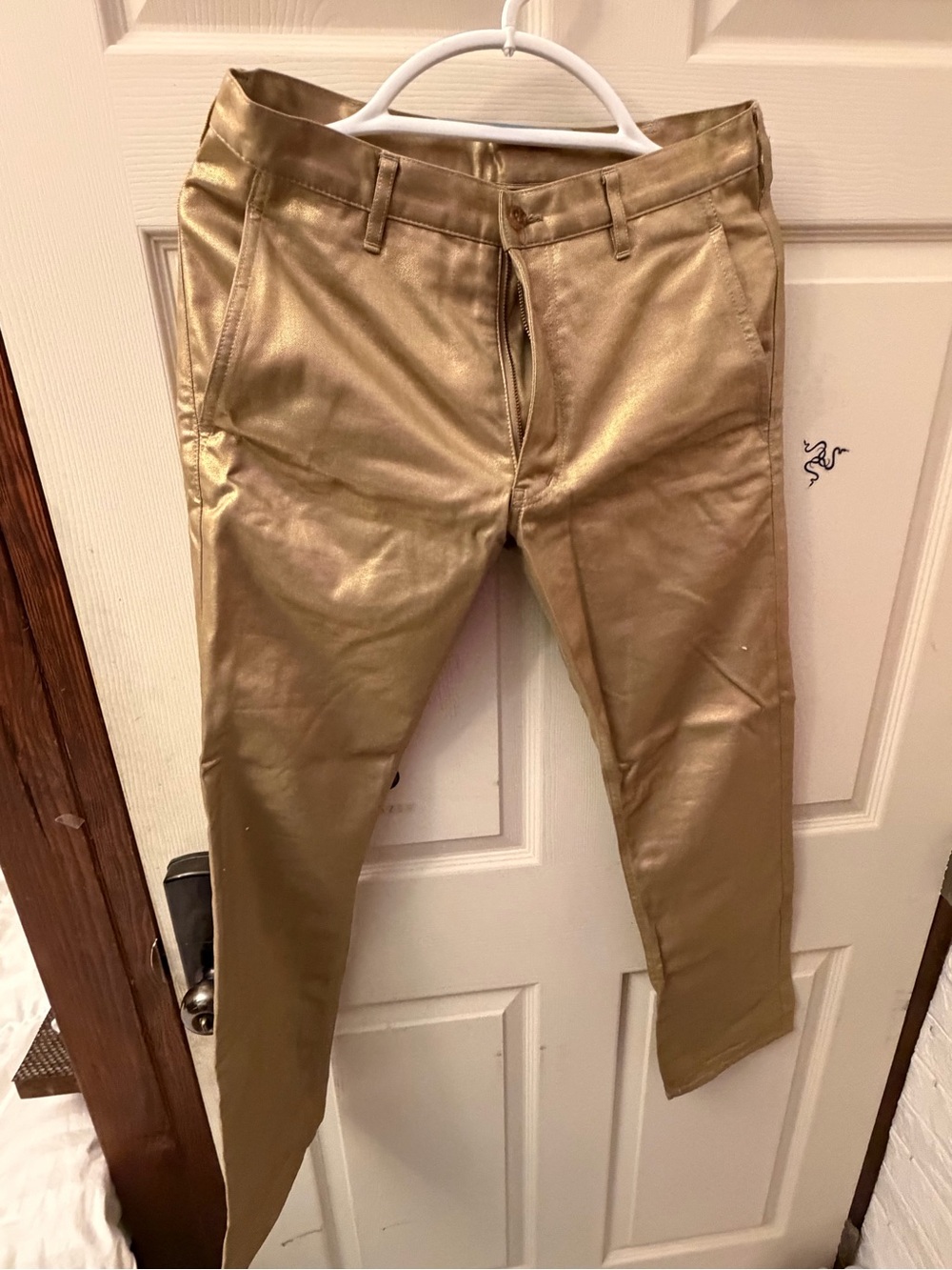 Comme des Garcons Metallic Gold Chinos